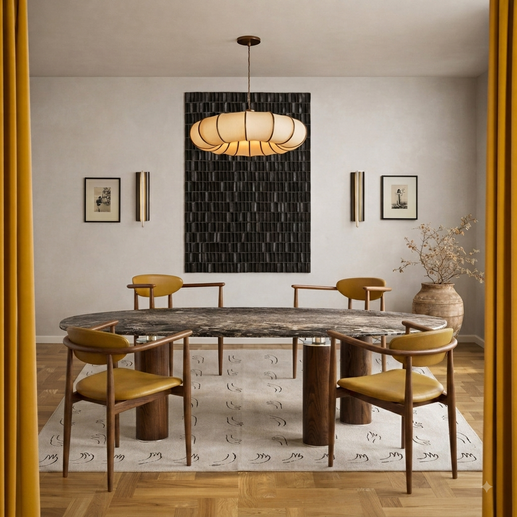 Dining area, apartment interior design in Espoo Finland